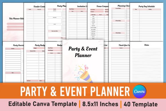 Download Party &amp; Event Planner Canva Template - Canva Collection