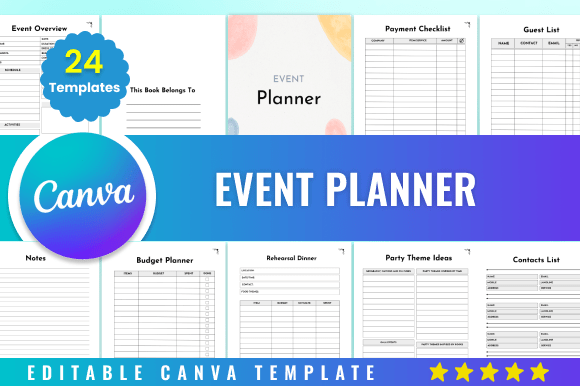 Download Editable Event Planner Kdp Canva - Canva Collection