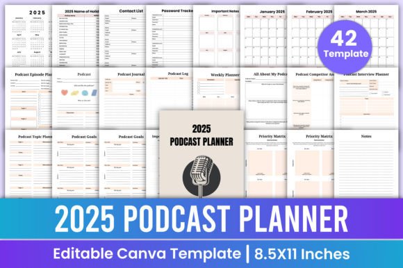 Download 2025 Podcast Planner Canva Template - Canva Collection