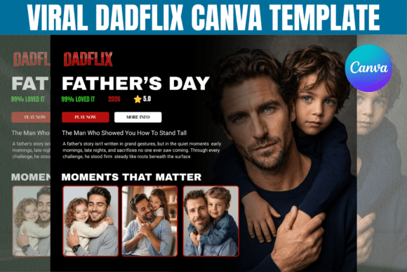Download Viral Dadflix Canva Editable Template - Canva Collection