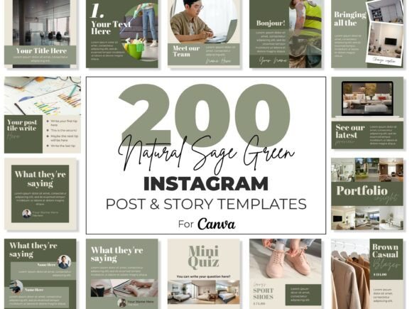 Download Instagram Canva Templates Sage Green - Canva Collection