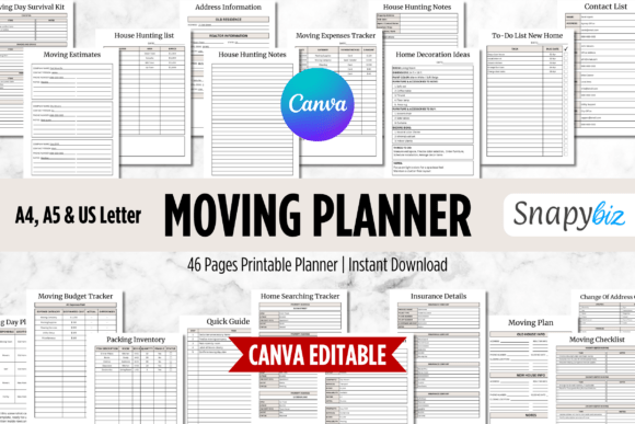 Download Canva Moving Checklist Printable Planner - Canva Collection