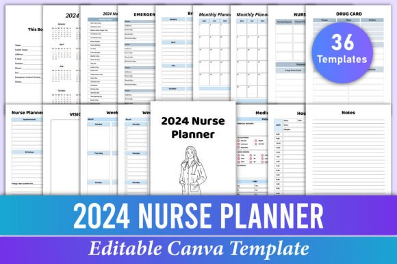 Download 2024 Nurse Planner Canva KDP Interior - Canva Collection