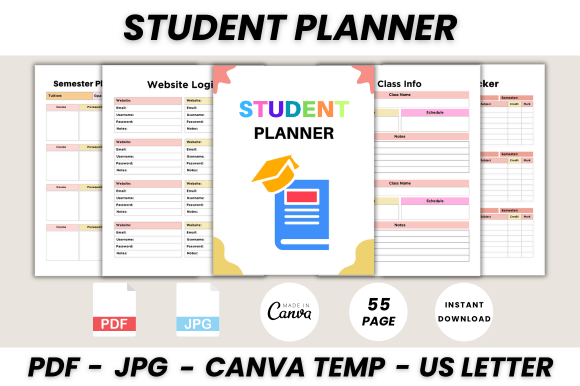 Download Student Planner Canva Template - Canva Collection