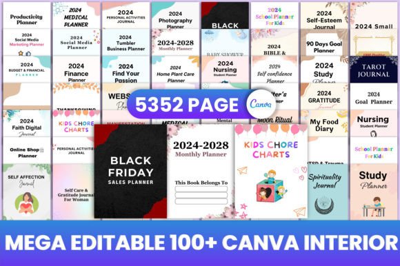 Download Mega Editable 100+ KDP Bundle Canva - Canva Collection