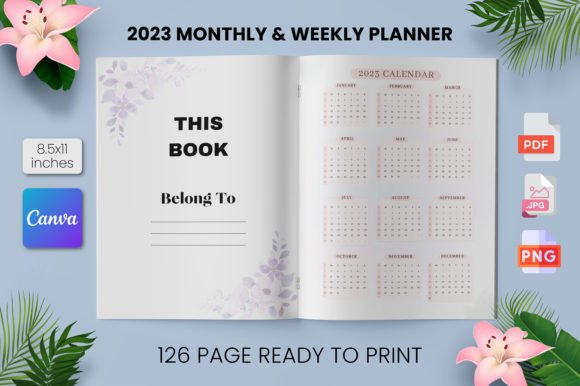 Download 2023 Monthly &amp; Weekly Planner Canva - Canva Collection