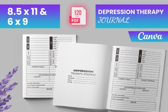 Download Depression Therapy Journal Canva (KDP) - Canva Collection