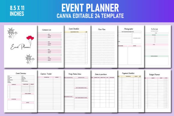 Download Event Planner Canva KDP - Canva Collection