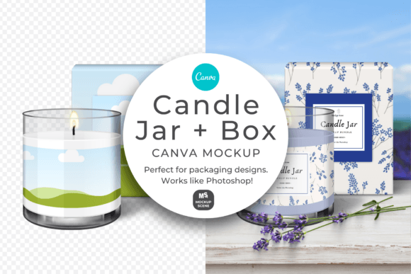 Download Candle Jar and Box Mockup for Canva - Canva Collection