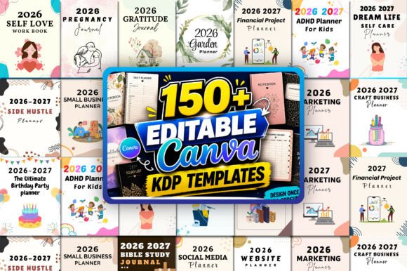 Download 150+ Canva Editable KDP Planner Bundle - Canva Collection