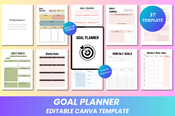 Download Editable Goal Planner Canva KDP Interior - Canva Collection