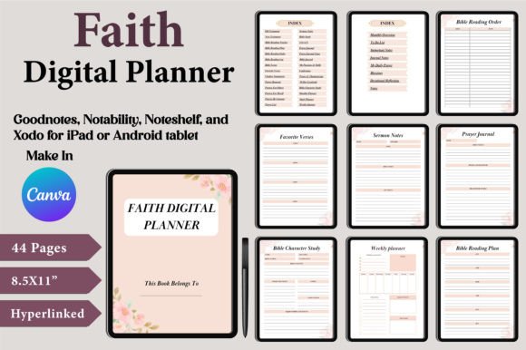 Download Faith Digital Planner Canva Templates - Canva Collection