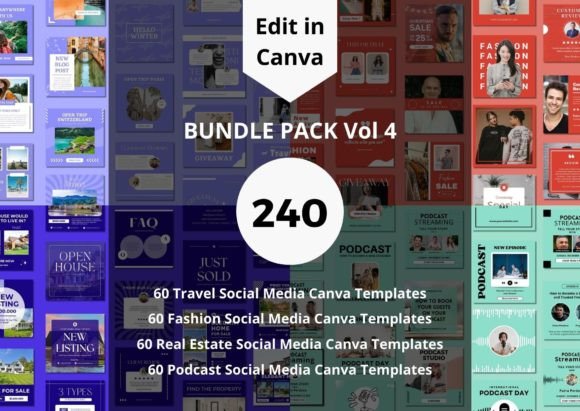 Download 240 Social Media Canva Templates Bundle - Canva Collection