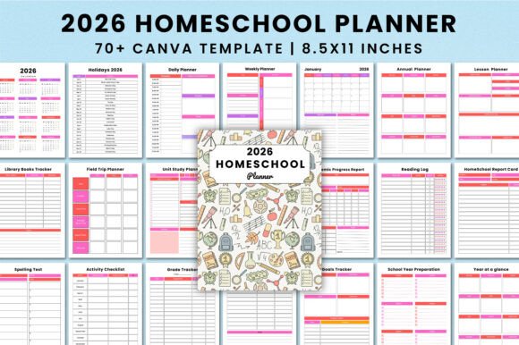 Download 2026 Homeschool Planner for Canva - Canva Collection