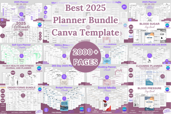 Download Best 2025 Planner Canva Template Bundle - Canva Collection