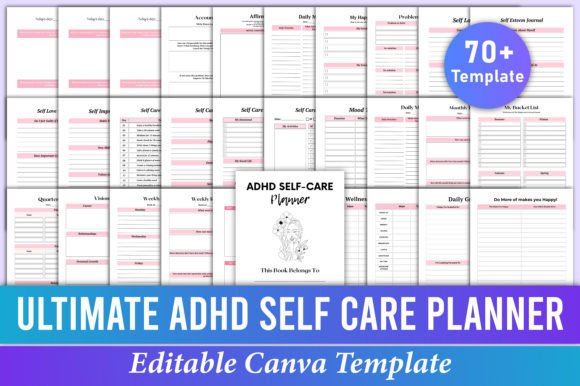 Download Ultimate ADHD Self-Care Planner Canva - Canva Collection