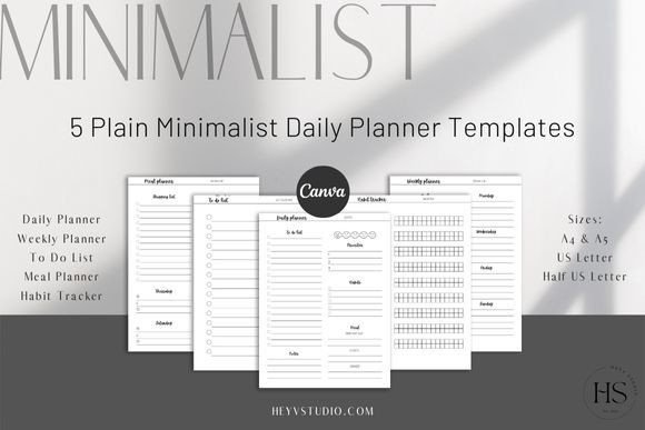 Download Minimalist Daily CANVA Planner Templates - Canva Collection