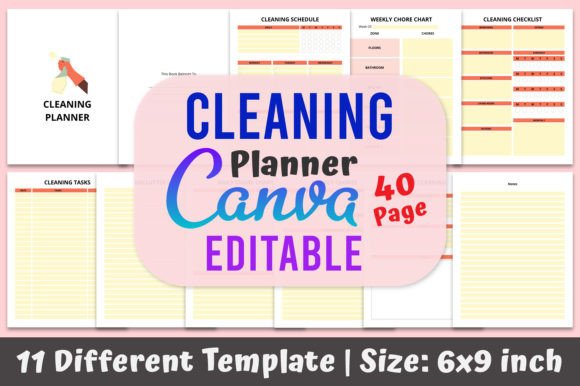 Download Cleaning Planner KDP Canva Template - Canva Collection