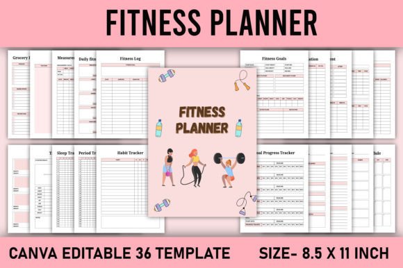 Download Fitness Planner Canva Template KDP - Canva Collection