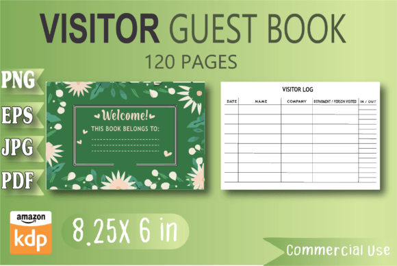 Download Visitor Log Book Editable KDP Interior - Editable kdp interior Collection