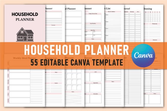 Download Household Planner for Canva Template - Canva Collection