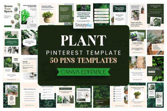 Download Plant Pinterest Pins Canva Templates - Canva Collection