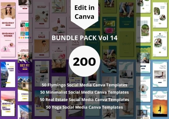 Download 200 Social Media Canva Templates Bundles - Canva Collection