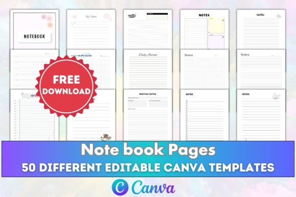 Download Editable Canva Note Book Pages KDP - Canva Collection