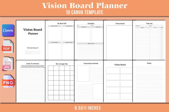 Download Editable Vision Board Planner Canva - Canva Collection