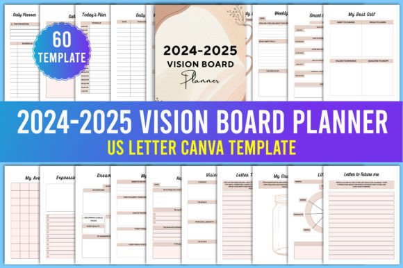 Download 2024-2025 Vision Board Planner Canva - Canva Collection