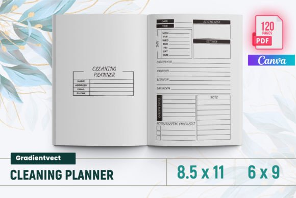 Download (KDP) Cleaning Planner Canva - Canva Collection