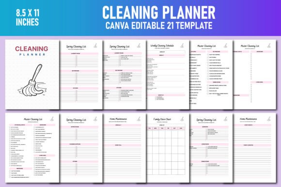 Download Cleaning Planner Canva KDP - Canva Collection