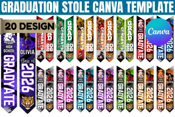 Download Graduation Stole Canva Editable Template - Canva Collection
