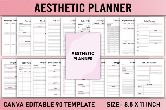 Download Editable Aesthetic Planner Canva - Canva Collection