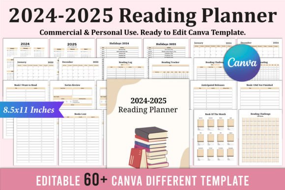 Download 2024-2025 Reading Planner for Canva KDP - Canva Collection