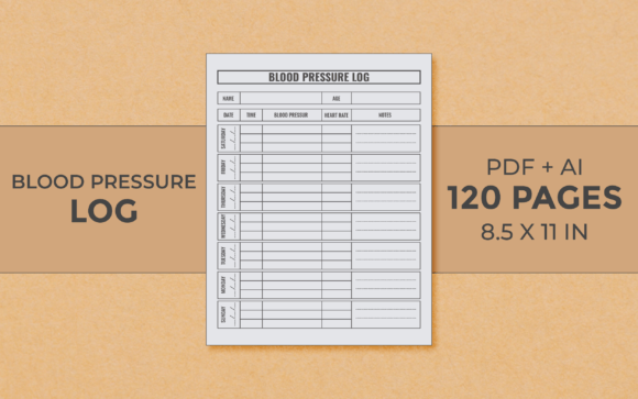 Download Blood Pressure Log Editable Kdp Interior - Editable kdp interior Collection