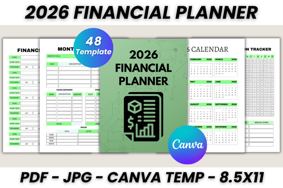 Download 2026 Financial Planner Canva Template - Canva Collection