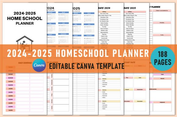 Download 2024-2025 Homeschool Planner for Canva - Canva Collection