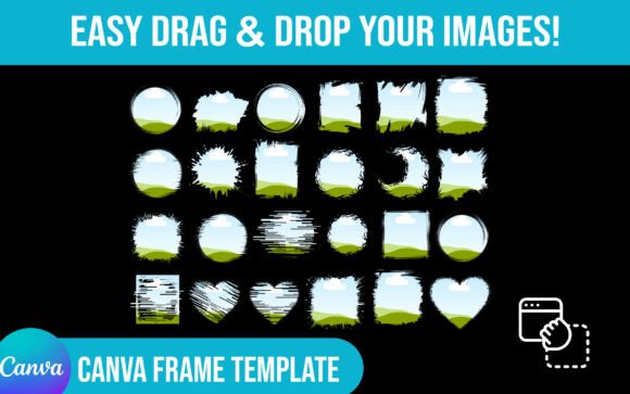 Download 24 Brushstroke Canva Frame Template - Canva Collection