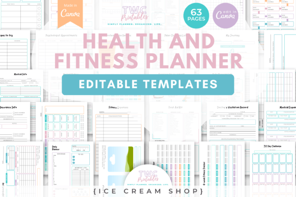 Download Health &amp; Fitness Planner Canva Templates - Canva Collection