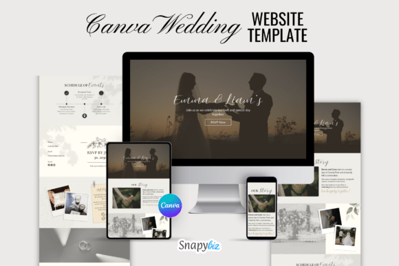 Download Canva Wedding Website Editable Template - Canva Collection