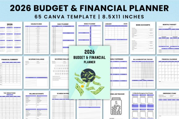Download 2026 Budget &amp; Financial Planner Canva - Canva Collection