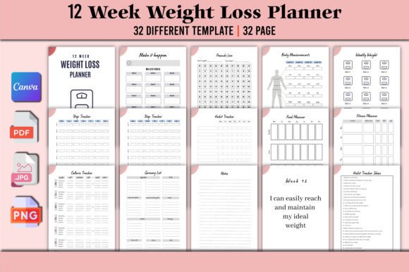 Download Editable Weight Loss Planner Canva - Canva Collection