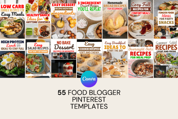 Download Food Blogger Pinterest Canva Template - Canva Collection