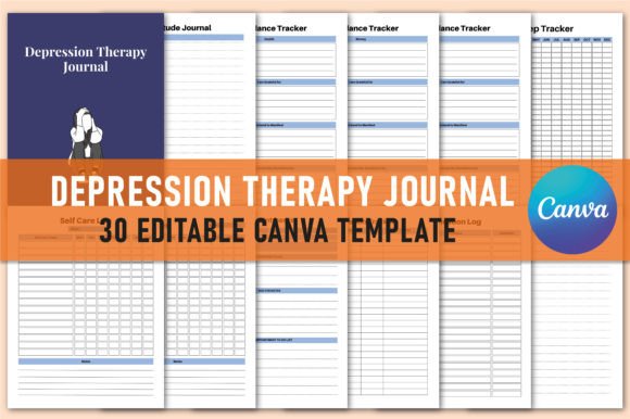 Download Depression Therapy Journal for Canva - Canva Collection