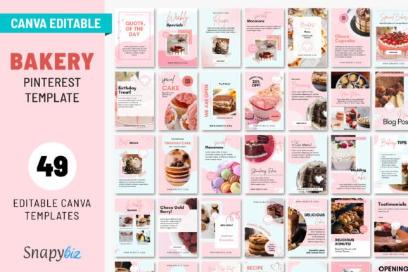 Download Bakery Pinterest Canva Posts Template - Canva Collection