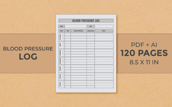 Download Blood Pressure Log Editable Kdp Interior - Editable kdp interior Collection