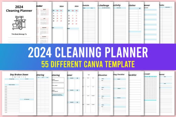 Download 2024 Cleaning Planner with Canva KDP - Canva Collection