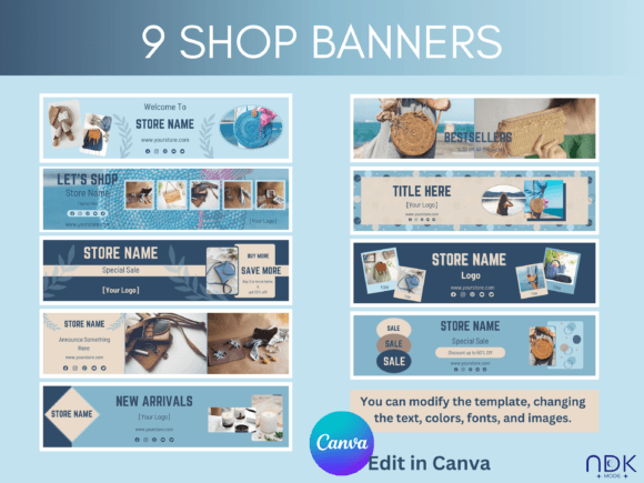 Download Blue Etsy Branding Banner Template Canva - Canva Collection
