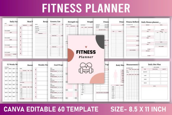 Download Editable Fitness Planner Canva Template - Canva Collection